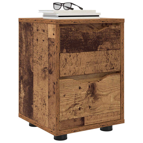 Vidaxl nachtkastje oud hout 30,5 x 30 x 43 cm bewerkt hout
