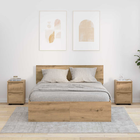 Vidaxl nachtkastjes 2 st artisan eiken 30,5 x 30 x 43 cm bewerkt hout