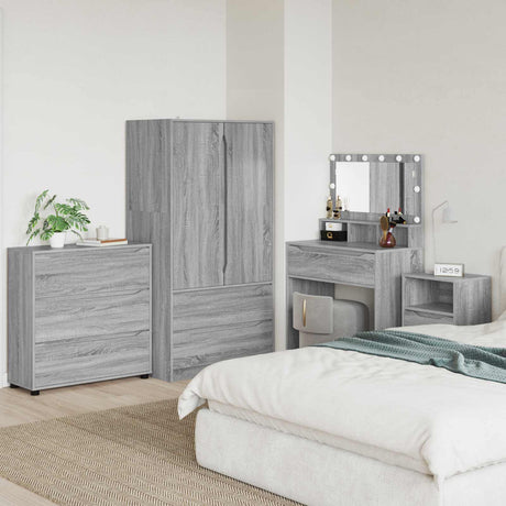 Vidaxl opbergkast 80 x 31 x 81 cm bewerkt hout grijs sonoma