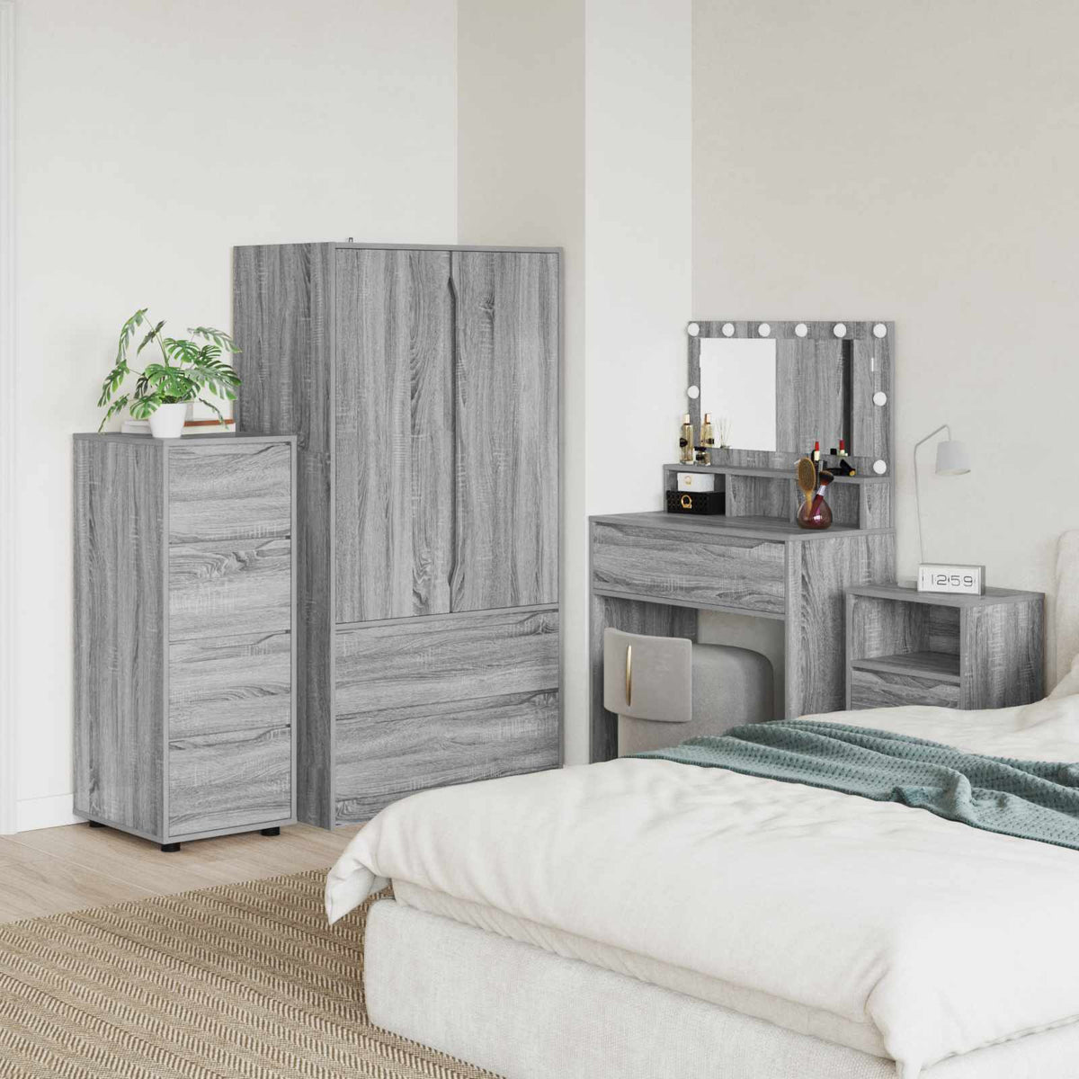 Vidaxl opbergkast 40 x 48 x 105 cm bewerkt hout grijs sonoma