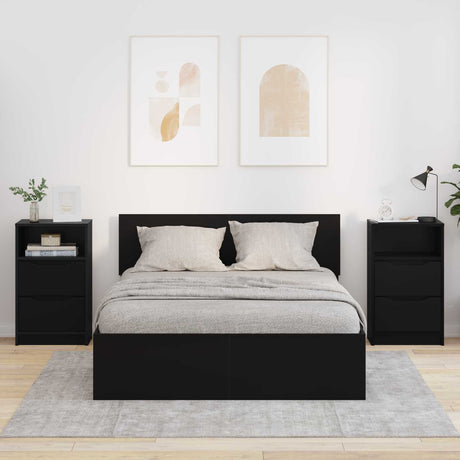 Vidaxl nachtkastjes 2 st zwart 40 x 30 x 67 cm bewerkt hout