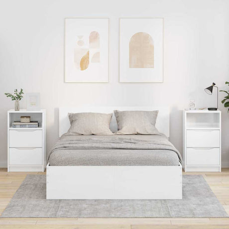 Vidaxl nachtkastjes 2 st hoogglans wit 40 x 30 x 67 cm bewerkt hout