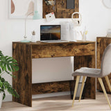 Vidaxl bureau met lade gerookt eiken 100 x 50 x 78 cm bewerkt hout