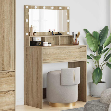 Vidaxl slaapkamer kaptafels sonoma eiken 80 x 39,6 x 135 cm