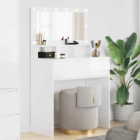 Vidaxl slaapkamer kaptafels hoogglans wit 80 x 39,6 x 135 cm