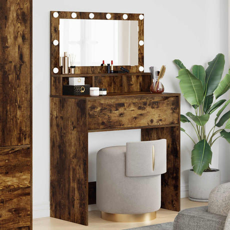 Vidaxl slaapkamer kaptafels gerookt eiken 80 x 39,6 x 135 cm