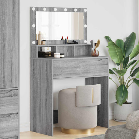 Vidaxl slaapkamer kaptafels grijs sonoma 80 x 39,6 x 135 cm