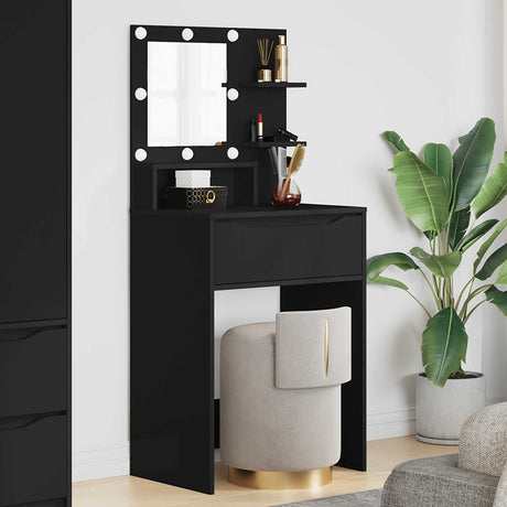 Vidaxl slaapkamer kaptafels zwart 80 x 39,6 x 135 cm bewerkt hout