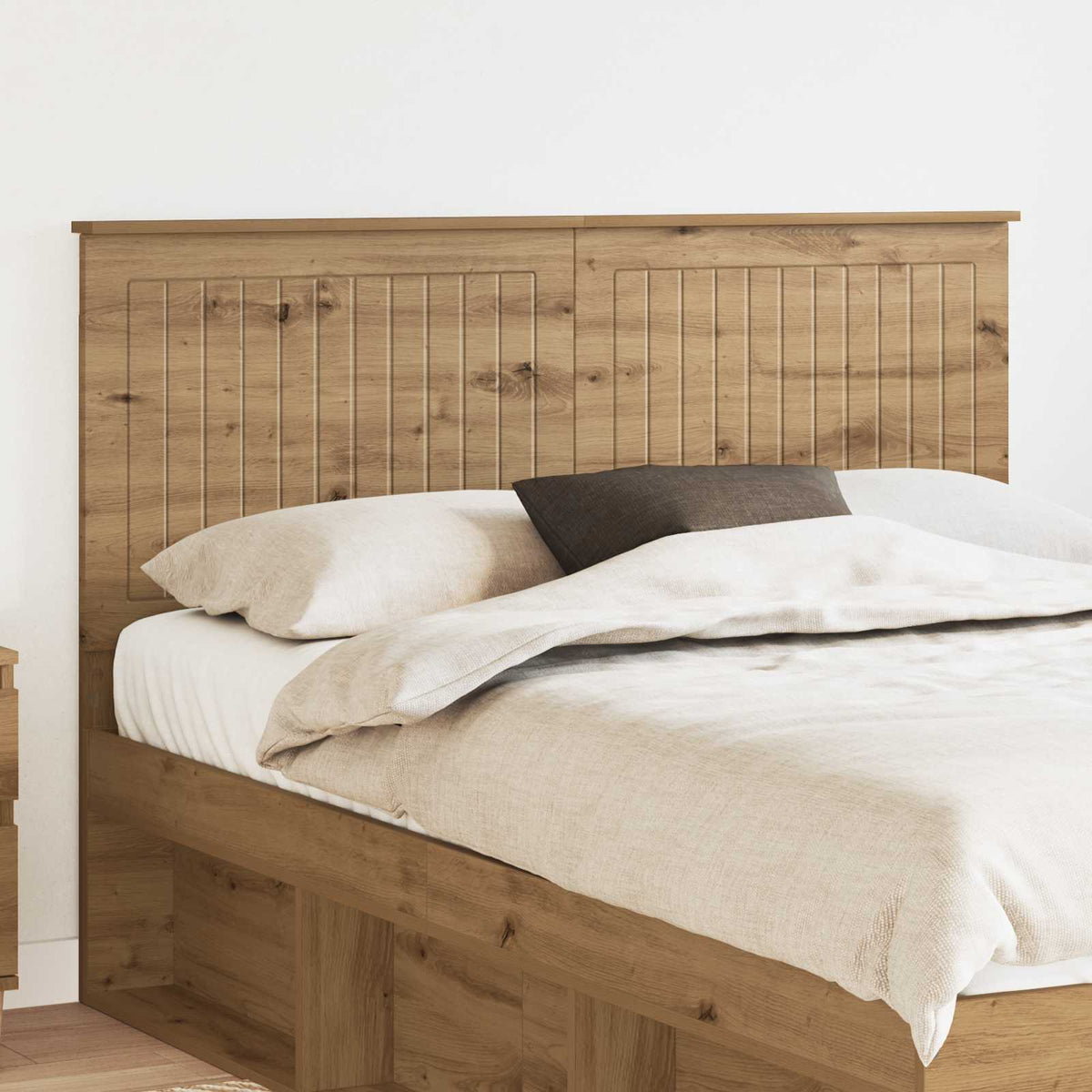 Vidaxl hoofdbord artisan eiken bewerkt hout