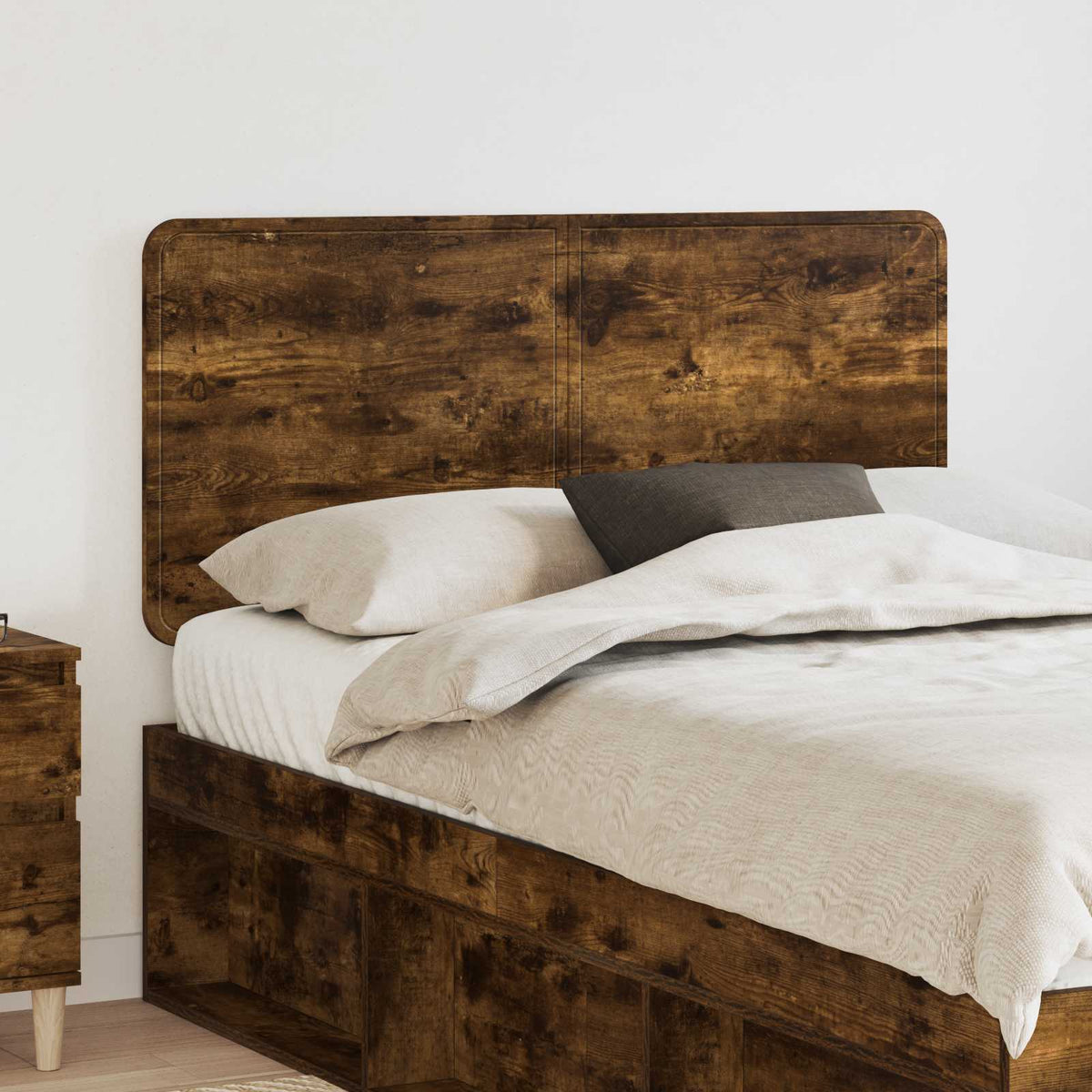 Vidaxl hoofdbord gerookt eiken bewerkt hout