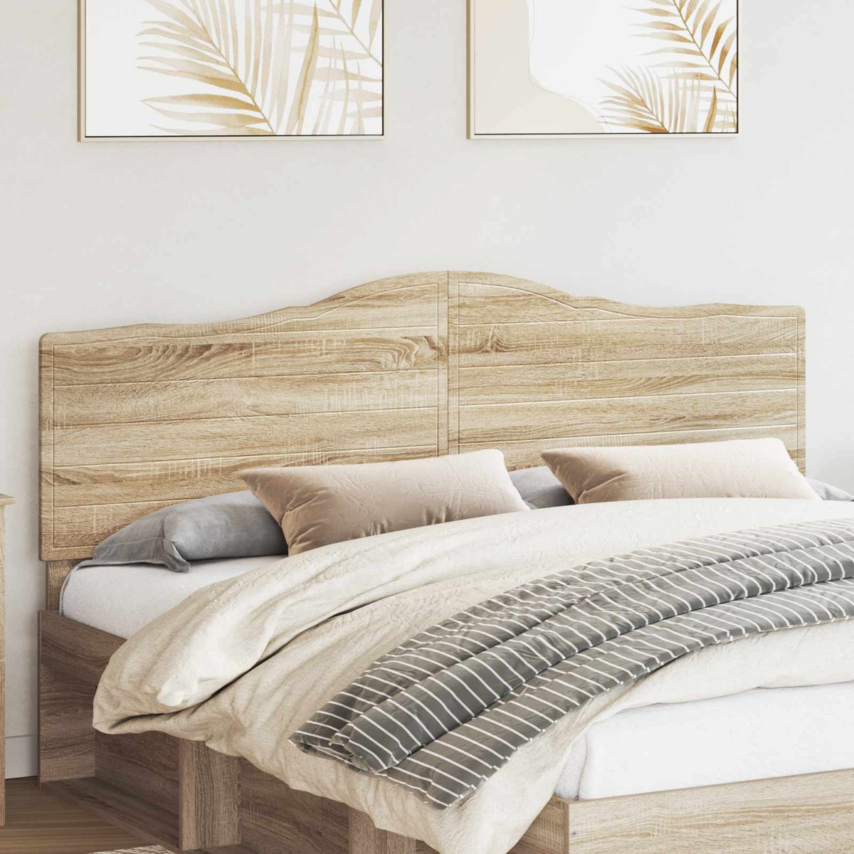 Vidaxl hoofdbord sonoma eiken bewerkt hout