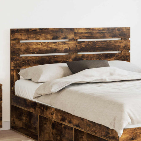 Vidaxl hoofdbord gerookt eiken bewerkt hout