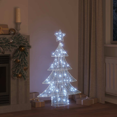 Vidaxl kerstboom 100 led's koudwit 120 cm acryl