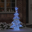 Vidaxl kerstboom 100 led's blauw 120 cm acryl