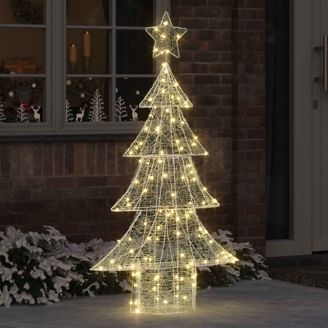 Vidaxl kerstboom 160 led's warmwit 150 cm acryl
