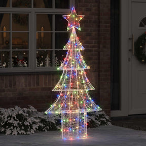 Vidaxl kerstboom 240 led's meerkleurig 180 cm acryl