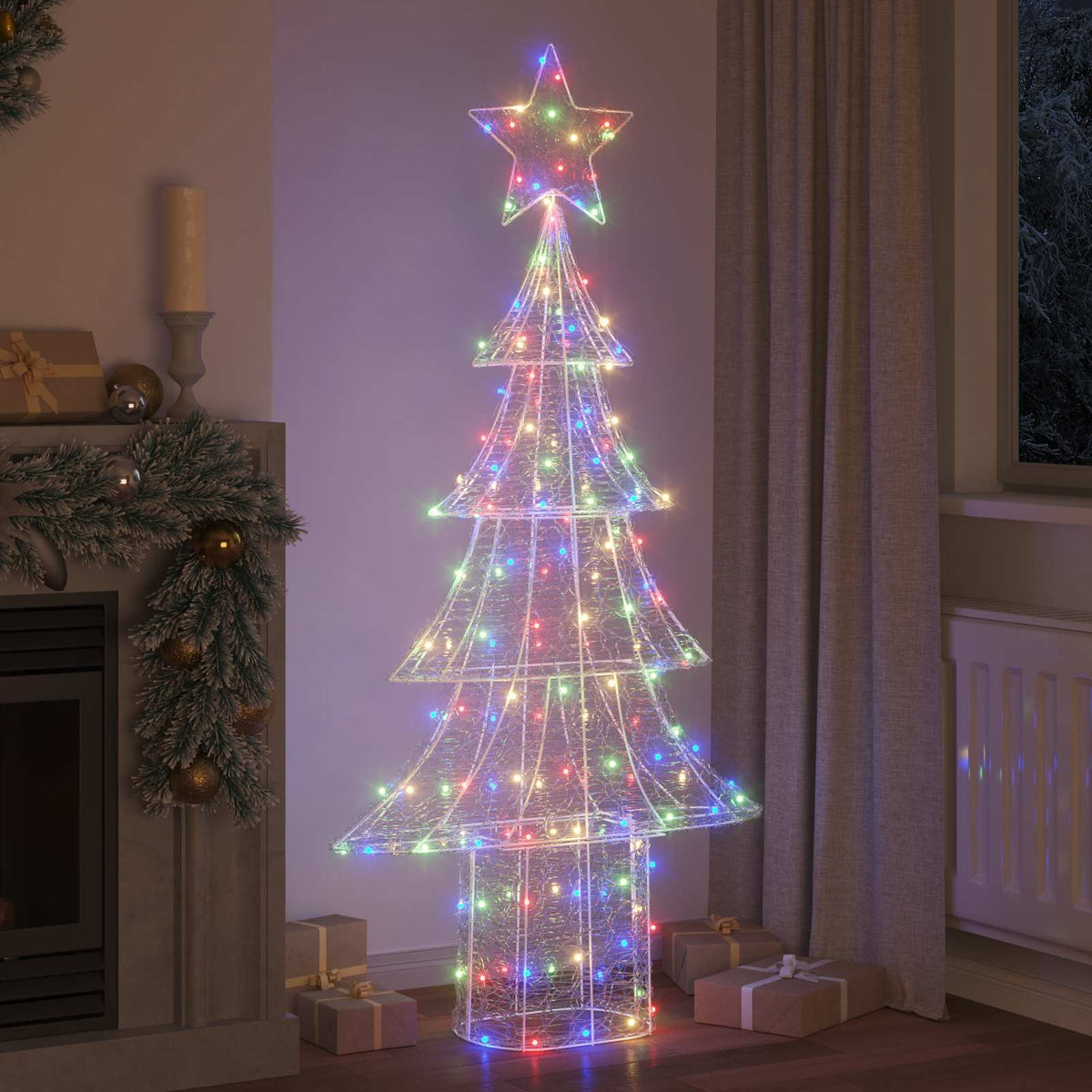 Vidaxl kerstboom 240 led's meerkleurig 180 cm acryl