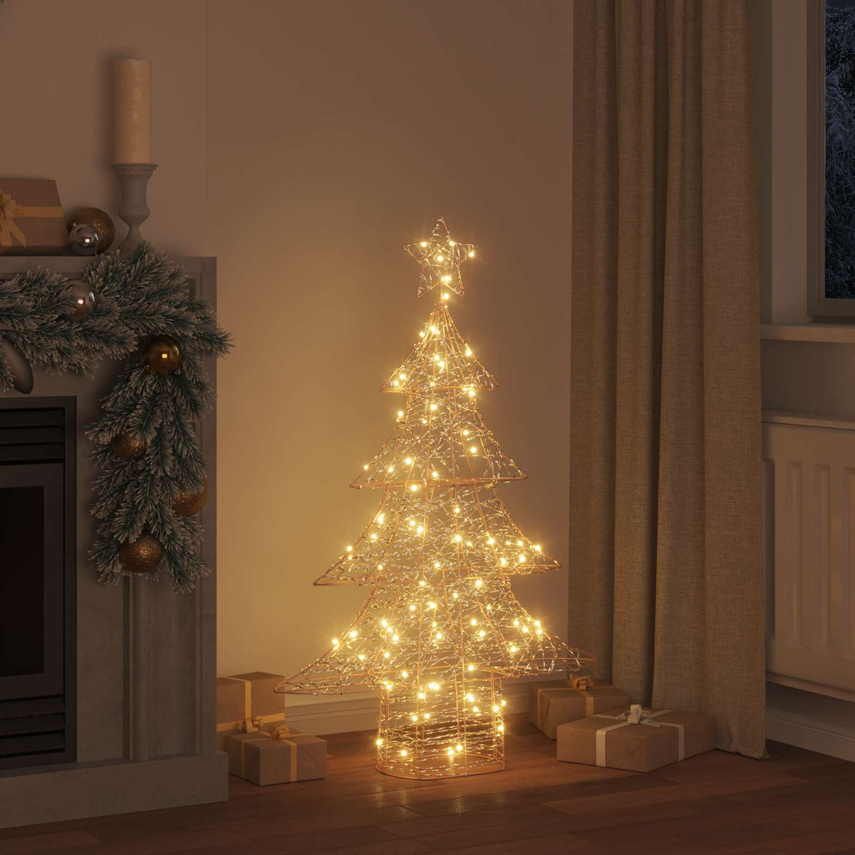 Vidaxl kerstboom 120 led's warmwit 120,5 cm pet