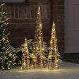 Vidaxl kerstboom 3 st 90 led's warmwit 20 x 20 x 80 cm pet