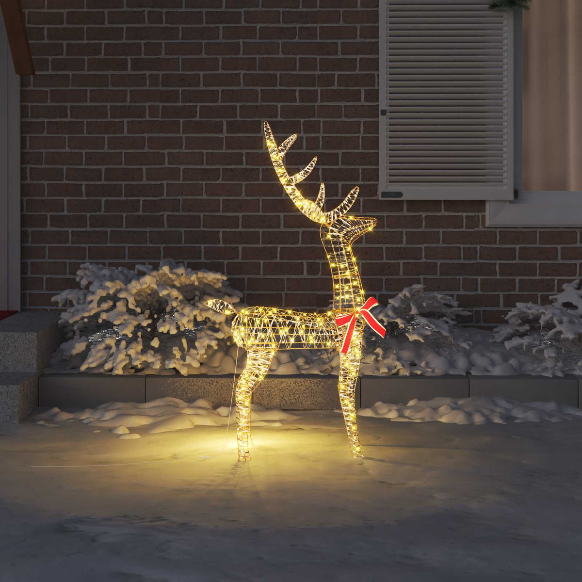 Vidaxl 3d rendier 140 led's warmwit 128 cm pet