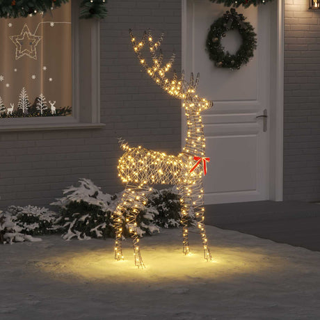 Vidaxl 3d rendier 250 led's warmwit 180 cm rattan