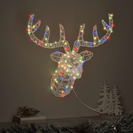 Vidaxl hertenkop 140 led's kleurrijk 68 x 36,5 x 62,5 cm acryl