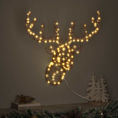 Vidaxl rendier trek slede 140 led's warmwit 68 x 36,5 x 62,5 cm rattan