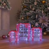 Vidaxl decoratie voor geschenkdoos 3 st koudwit 20 x 20 x 21 cm acryl