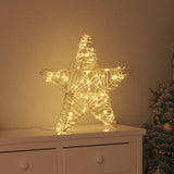 Vidaxl 3d ster 50 led's warmwit 55 x 52.5 x 9 cm rattan