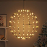 Vidaxl bal warmwit 60 x 60 x 62 cm metaal 192 led's