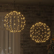 Vidaxl bal 2 st warmwit 50 x 50 x 52 cm metaal 320 led's