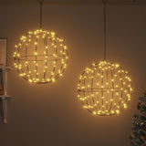 Vidaxl bal 2 st warmwit 50 x 50 x 52 cm metaal 320 led's