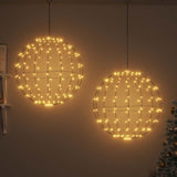 Vidaxl bal 2 st warmwit 60 x 60 x 62 cm metaal 384 led's