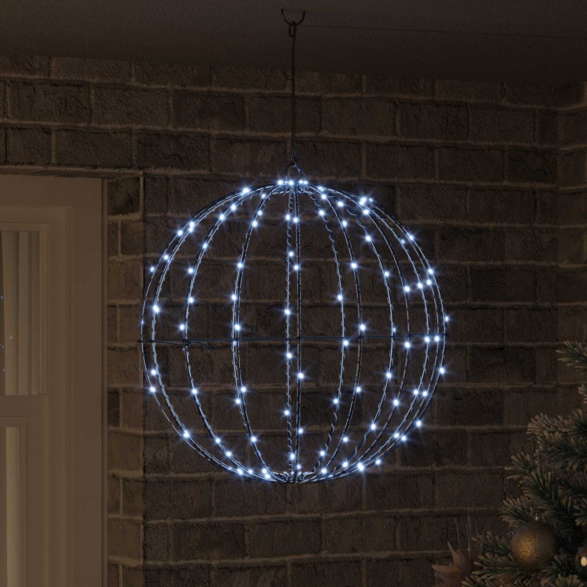 Vidaxl bal koudwit 50 x 50 x 52 cm metaal 160 led's