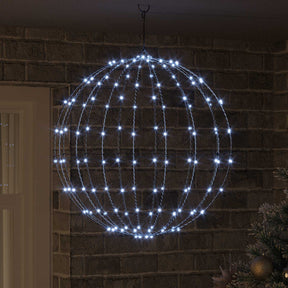 Vidaxl bal koudwit 60 x 60 x 62 cm metaal 192 led's