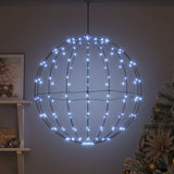Vidaxl bal koudwit 60 x 60 x 62 cm metaal 192 led's