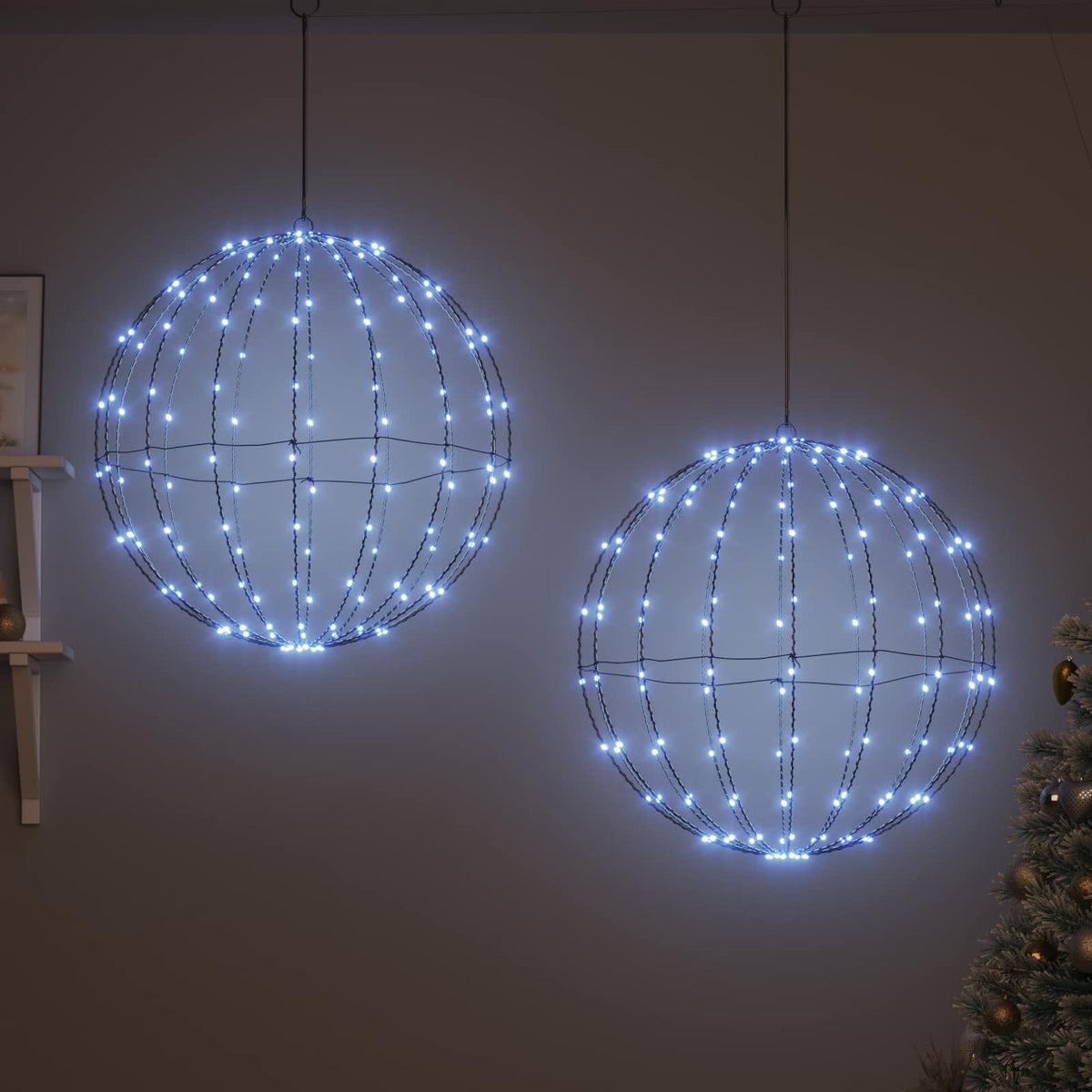 Vidaxl kerst finial licht 2 st 384 led's koudwit 60 x 60 x 62 cm