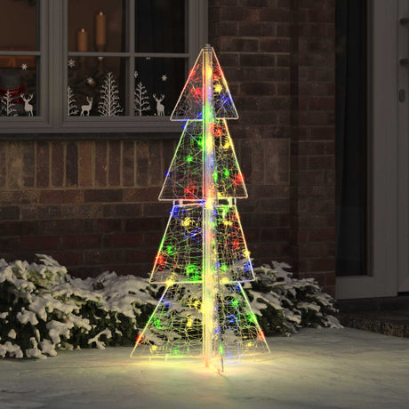 Vidaxl kerstboom 100 led's multikleur 120 cm acryl