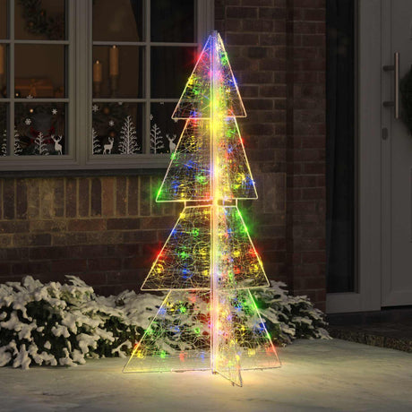 Vidaxl kerstboom 160 led's multikleur 150 cm acryl
