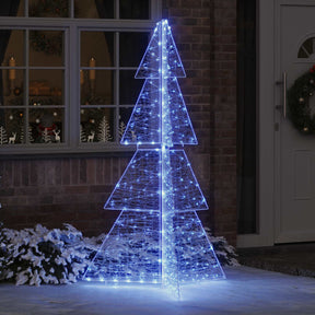 Vidaxl kerstboom 240 led's blauw 180 cm acryl