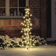 Vidaxl kerstboom 100 led's warmwit 120 cm rattan