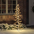 Vidaxl kerstboom 160 led's warmwit 150 cm rattan