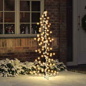 Vidaxl kerstboom 160 led's warmwit 150 cm rattan
