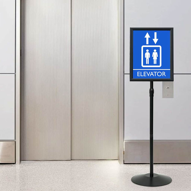 Vidaxl pedestal posterstand a3 pvc en staal zwart