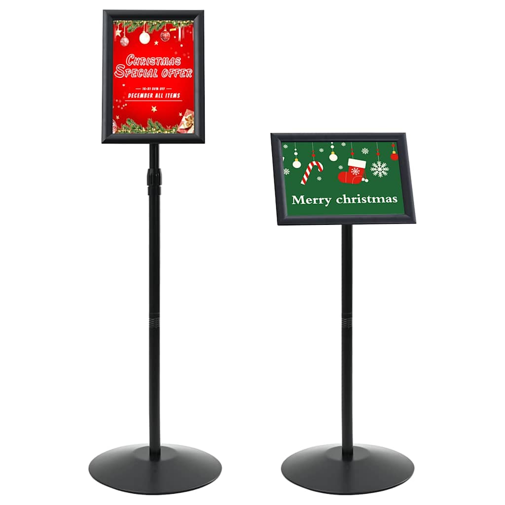 Vidaxl pedestal posterstand a4 pvc en staal zwart