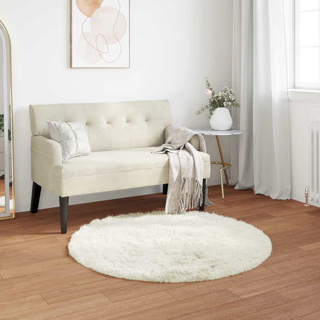 Vidaxl tapijt van imitatie tafalla wit ø 80 cm polyester