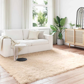 Vidaxl tapijt van imitatie tafalla beige 200 x 200 cm polyester