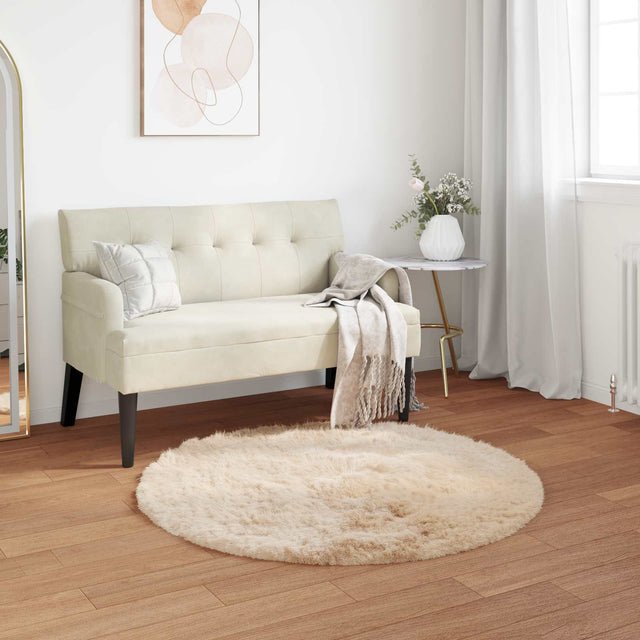 Vidaxl tapijt van imitatie tafalla beige ø 80 cm polyester