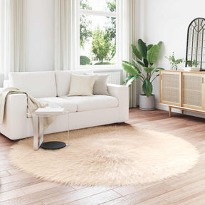 Vidaxl tapijt van imitatie tafalla beige ø 160 cm polyester