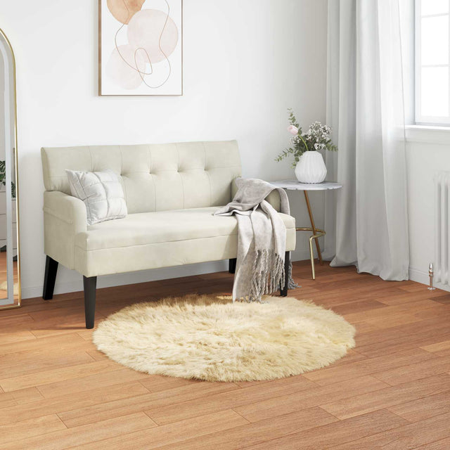 Vidaxl tapijt van imitatie tafalla crèmekleurig ø 80 cm polyester